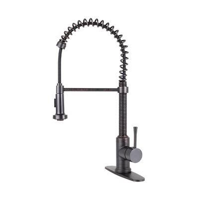 Spring Coil Pull Down Single Handle Kitchen Faucet with Deck Plate Z150