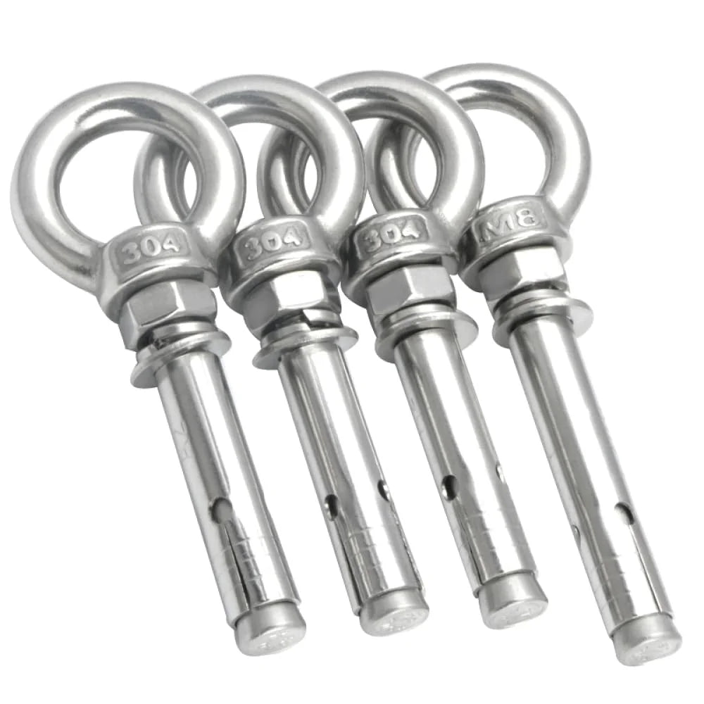 304 Stainless Steel Lifting Eye Bolt M6x50mm 4pcs U76096