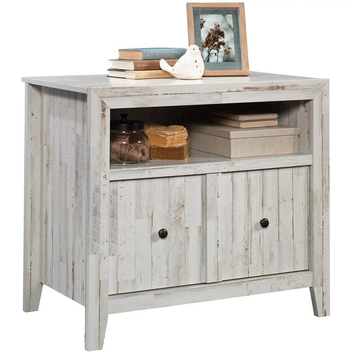 White Engineered Wood Lateral File Cabinet G931865