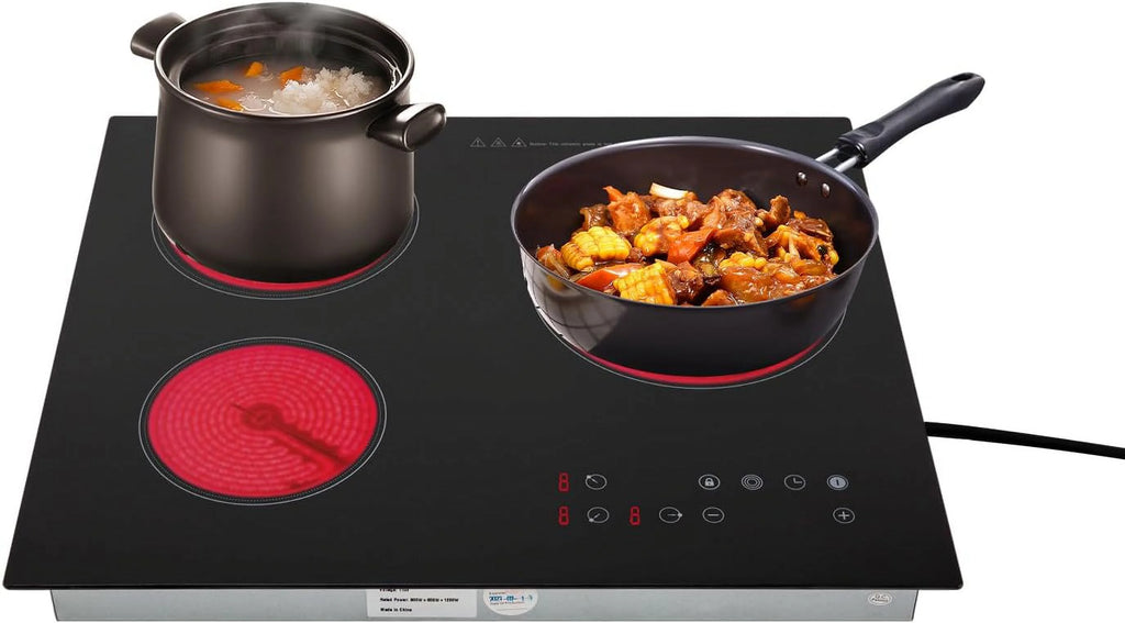 2600W 110V Portable Induction Cooktop 3 Burners Touch Control Countertop B938
