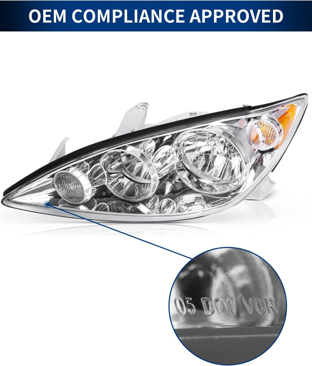 Chrome Housing Clear Lens Headlights Assembly H1431