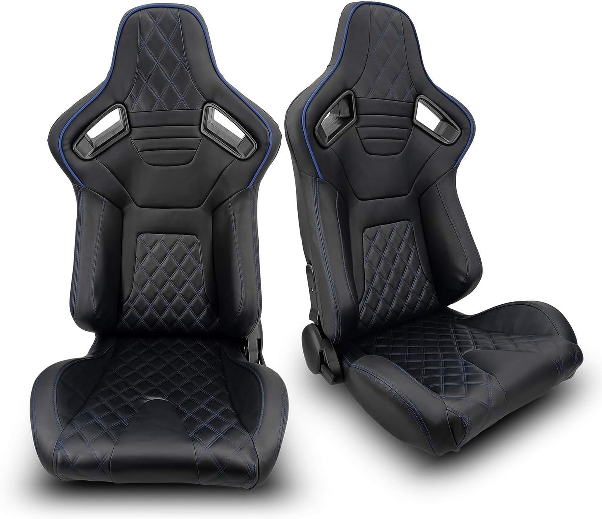 1 Pair Black PVC Racing Bucket Seats Q98992