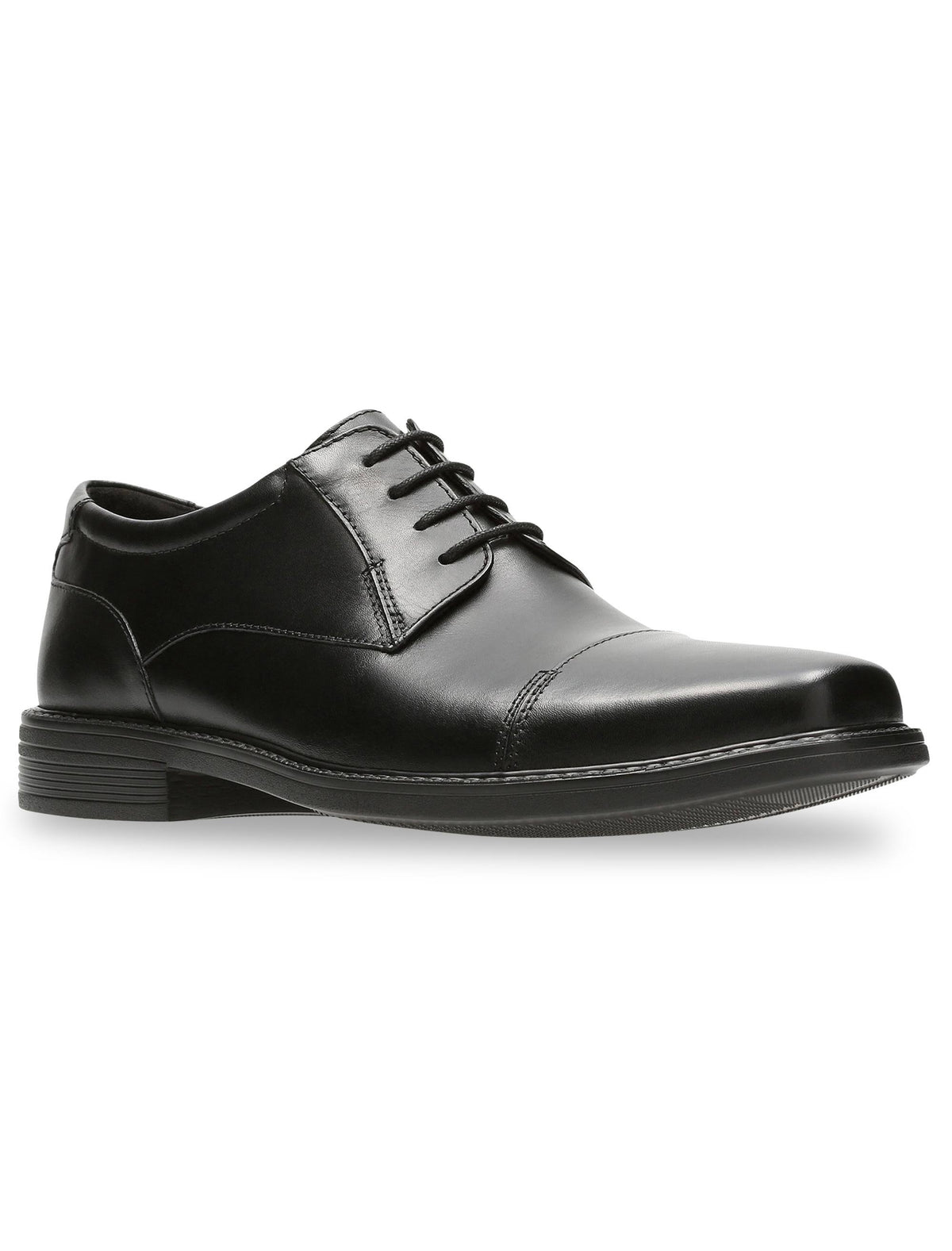 Black Leather Cap Toe Shoes Size 12 Wide H947