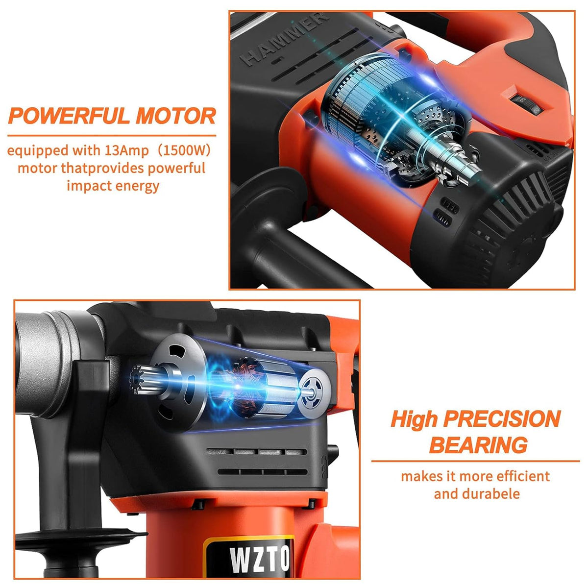 1-1/4 Inch SDS-Plus Heavy Duty Rotary Hammer Drill with Case K9947