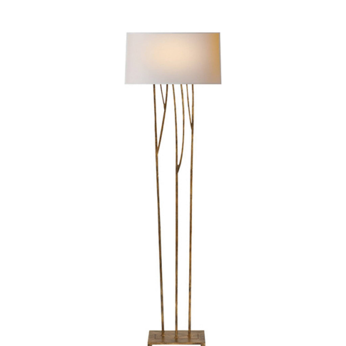Two Light Floor Lamp Gilded Iron Y13141