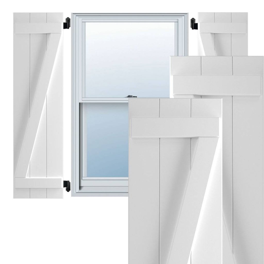 16 1/8x22W x 52x22H PVC Board-n-Batten Shutters R1084