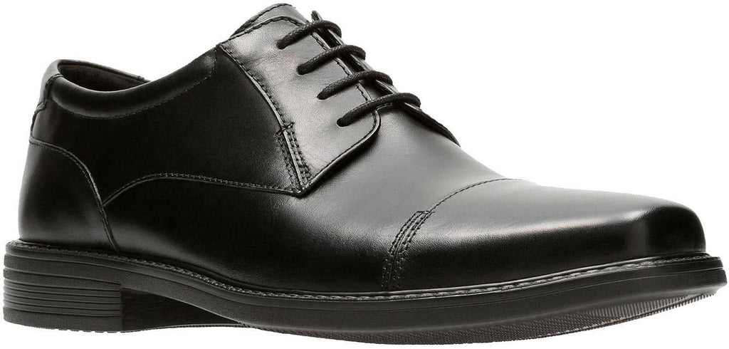 Black Leather Cap Toe Shoes Size 12 Wide H947