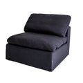 Navy Linen Armless Sofa Y169968