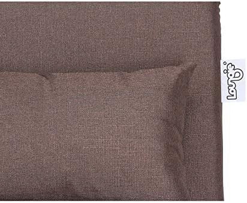 Linen Chair Beige 5-Position Adjustable Sofa V6098