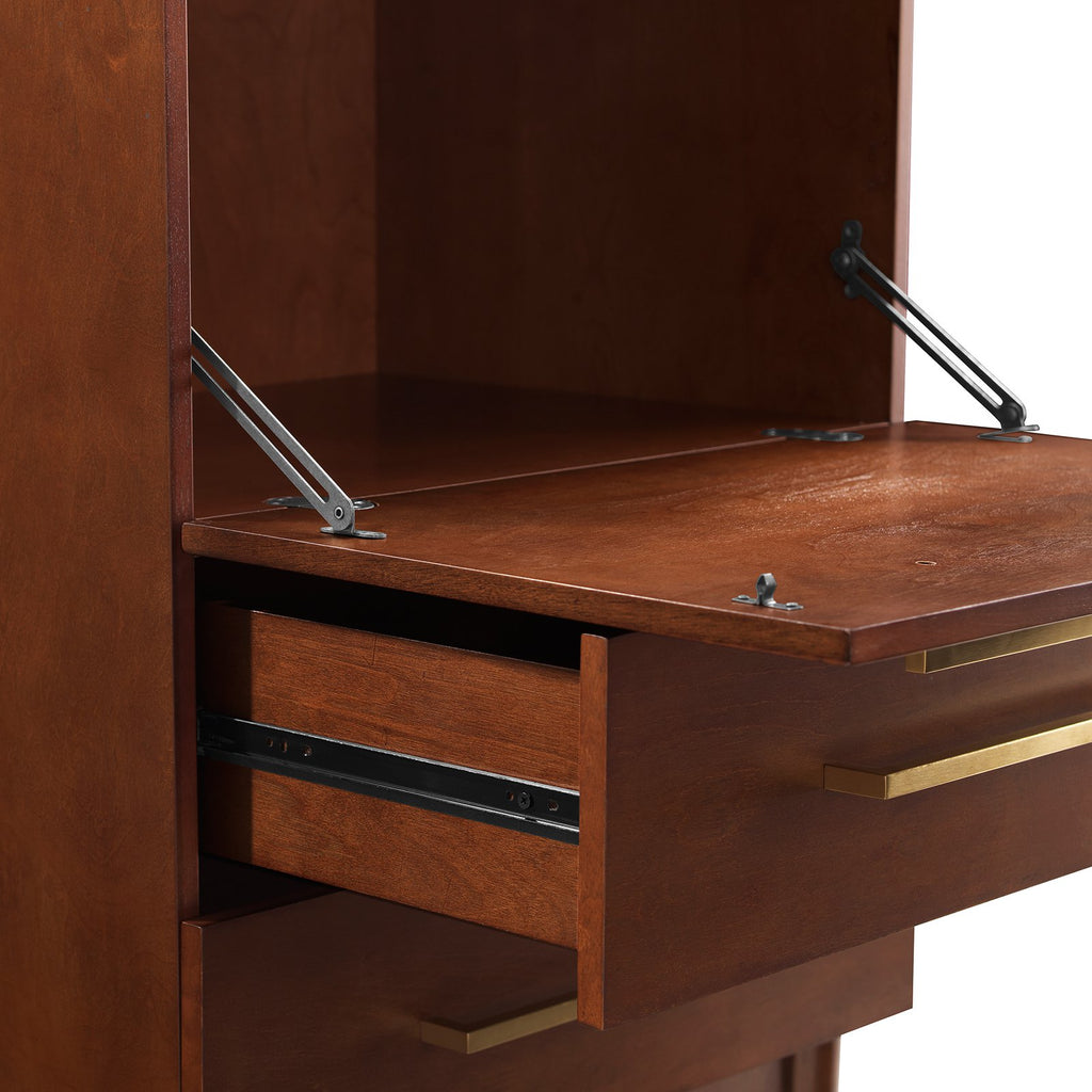 2 Drawer Wood Bar Cabinet in Mahogany P22022