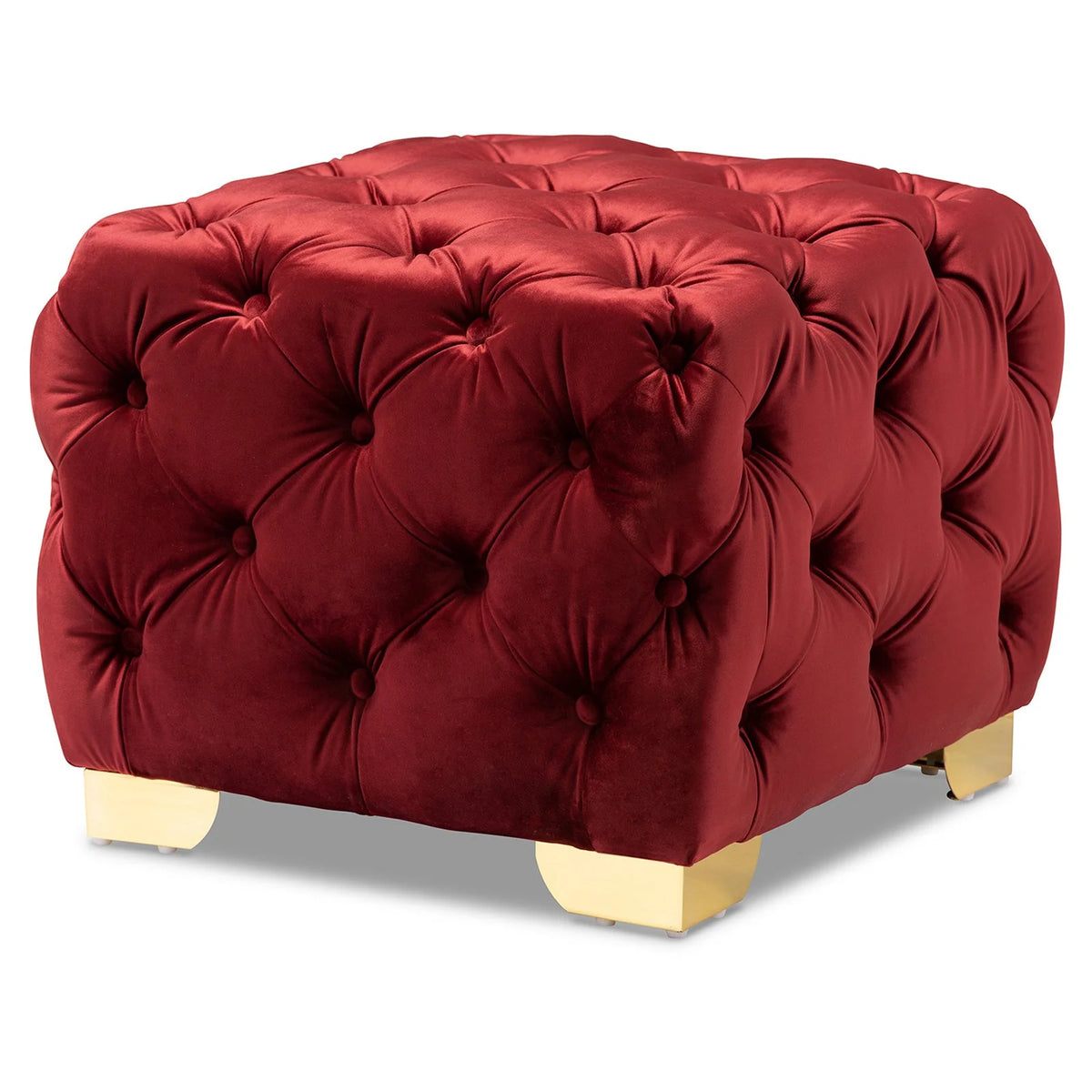 Royal Blue Velvet Ottoman G969633