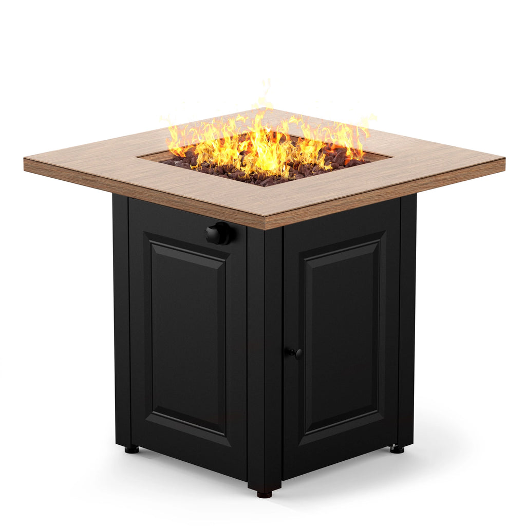 50000 BTU Propane Fire Pit Table with Lid & Lava Rocks H88929