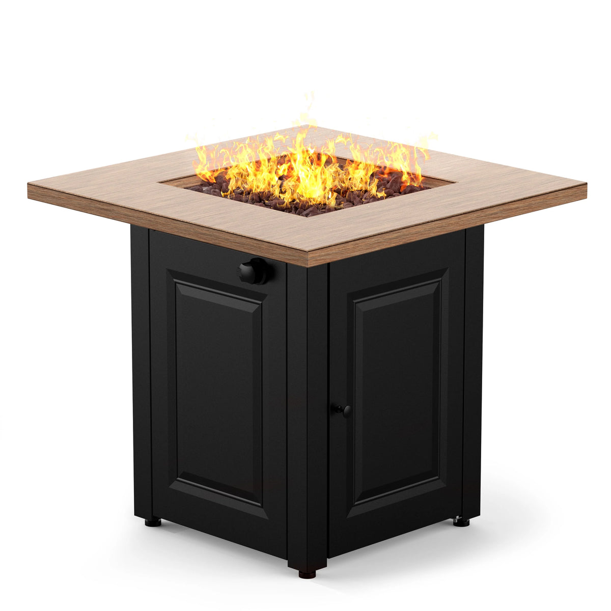 50000 BTU Propane Fire Pit Table with Lid & Lava Rocks H88929