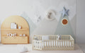 Hardwood Toddler Floor Bed with Slats and Gate E2829