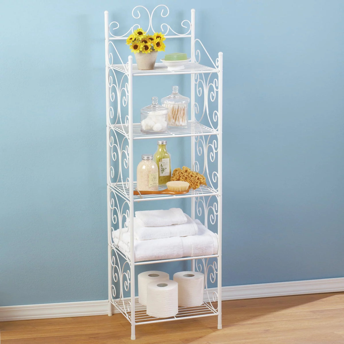 5 Tier White Storage Shelf S928564