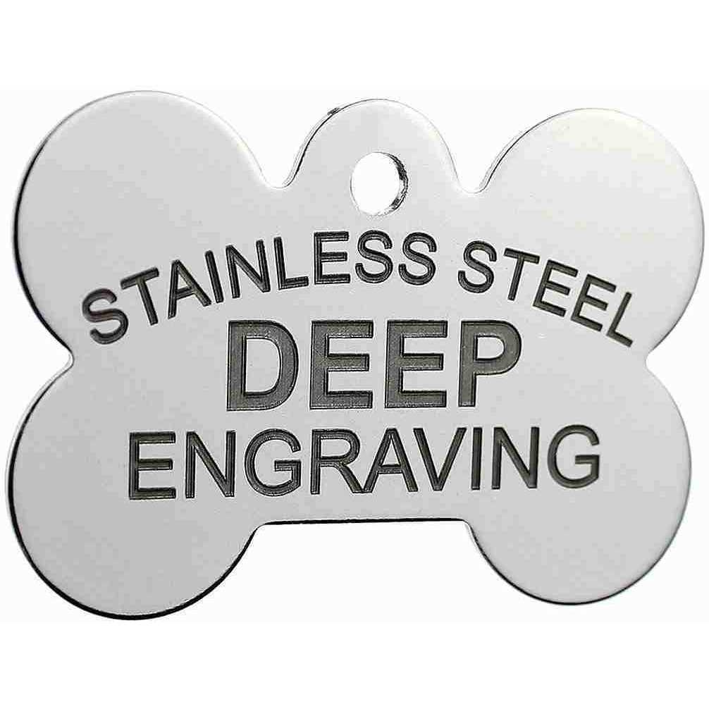 Stainless Steel Custom Deep Engraved Pet ID Tags J1406