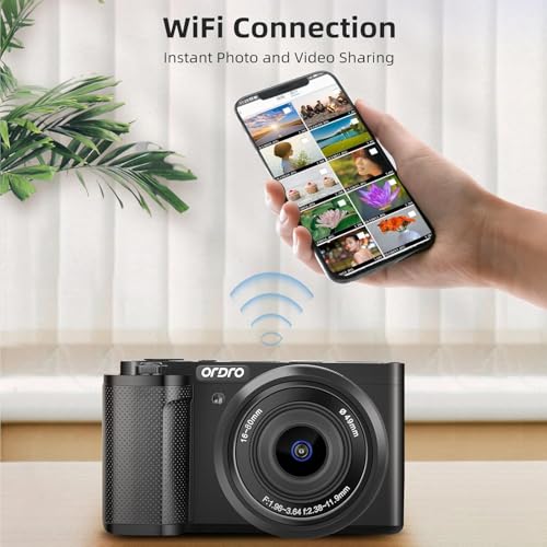 Mirrorless Camera with 16-80 mm 5X Optical Zoom Lens, 3.2 Inch Flip Screen, 4K 30fps Video Camera I15500