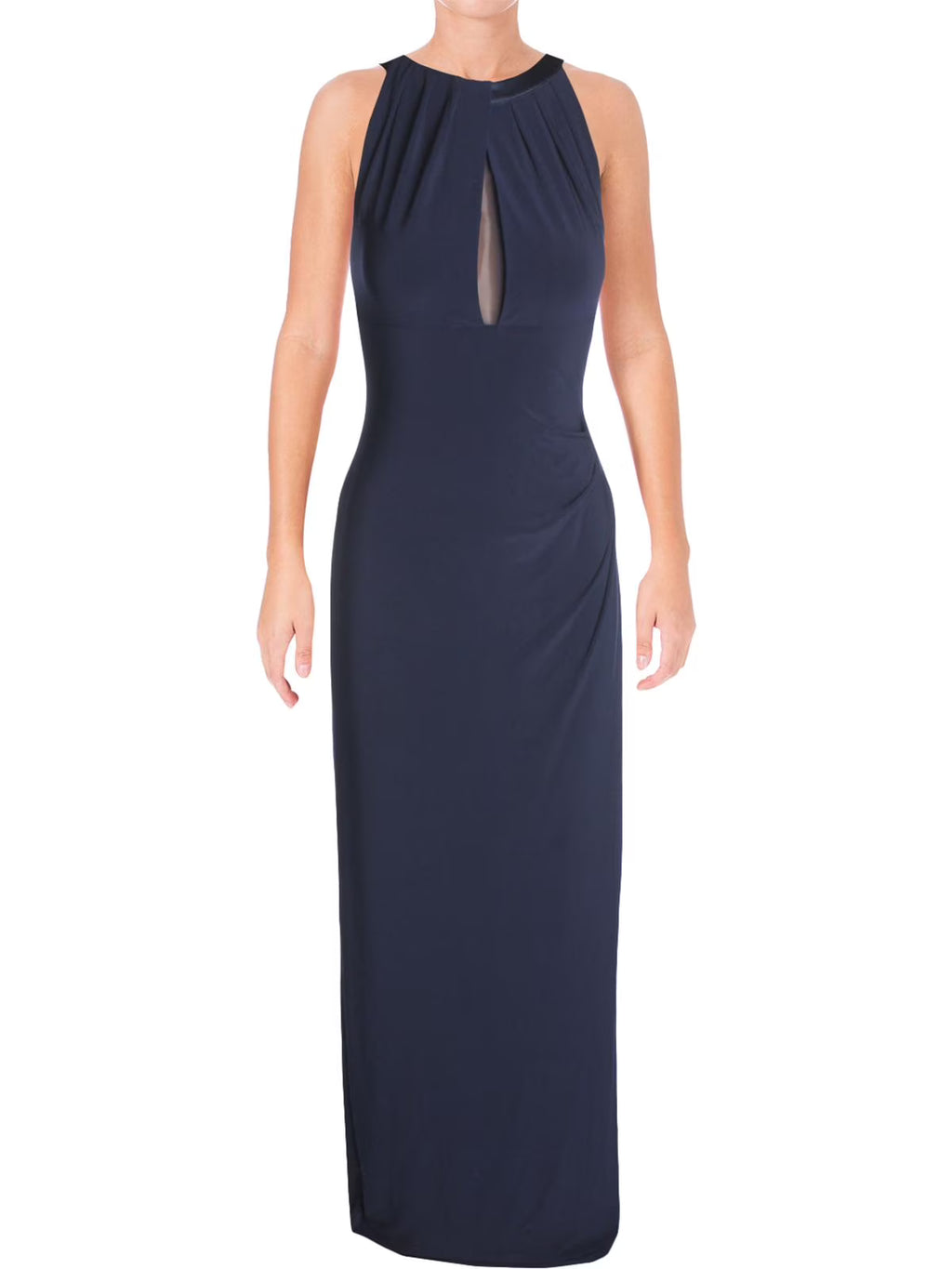 Mesh Back Jersey Column Gown D4528