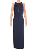 Mesh Back Jersey Column Gown D4528