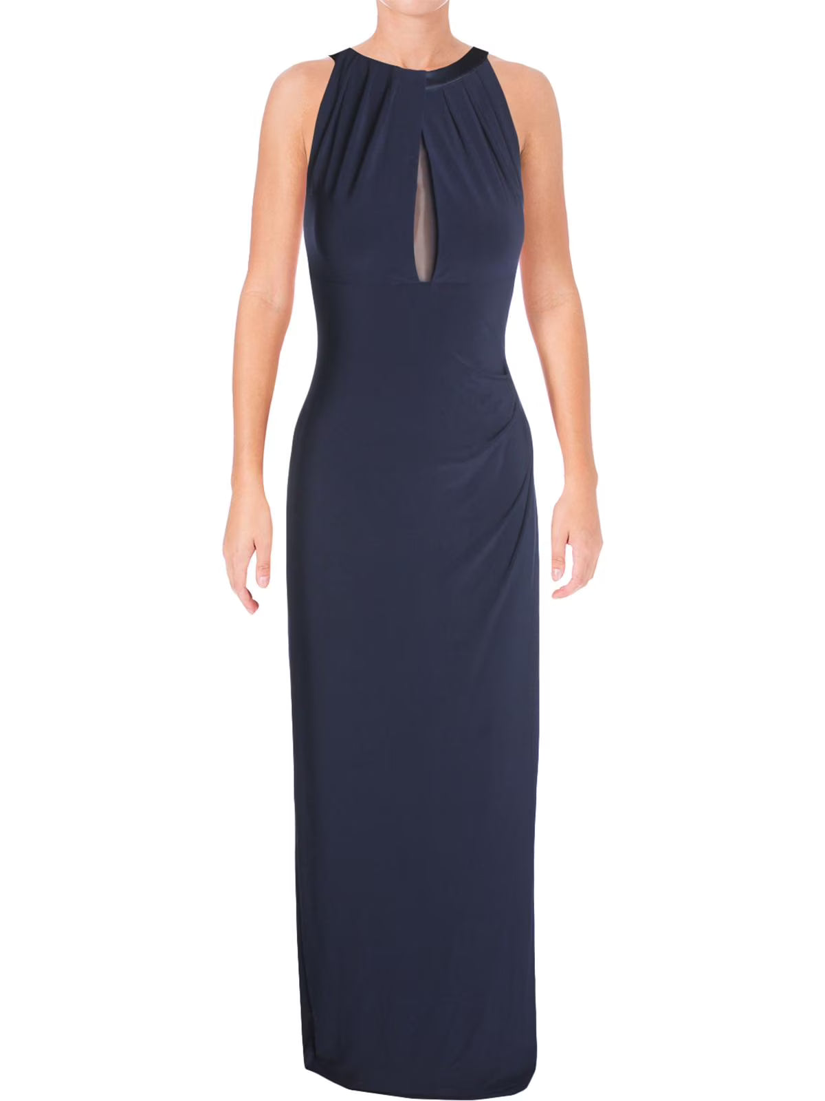 Mesh Back Jersey Column Gown D4528