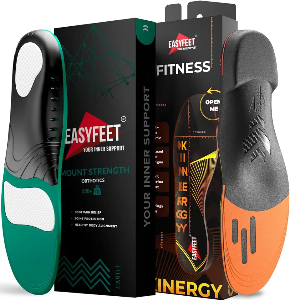 Heavy Duty High Arch Insoles with Fitness Shoe Inserts Size L N241