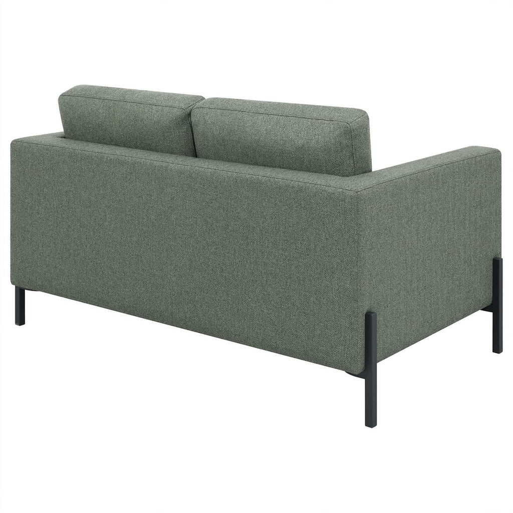Sage Upholstered Fabric Loveseat with Track Arms R14523