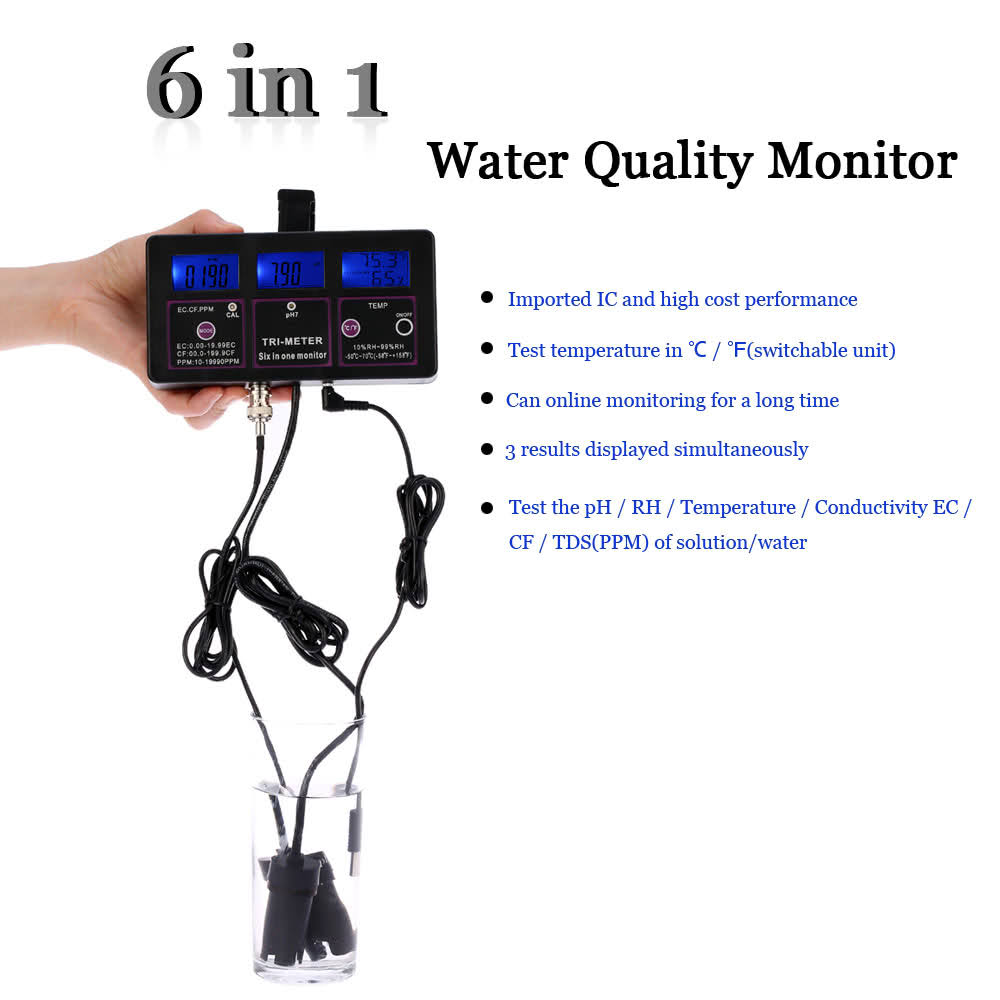 6 in 1 Multi-Parameter Water Testing Meter V62202