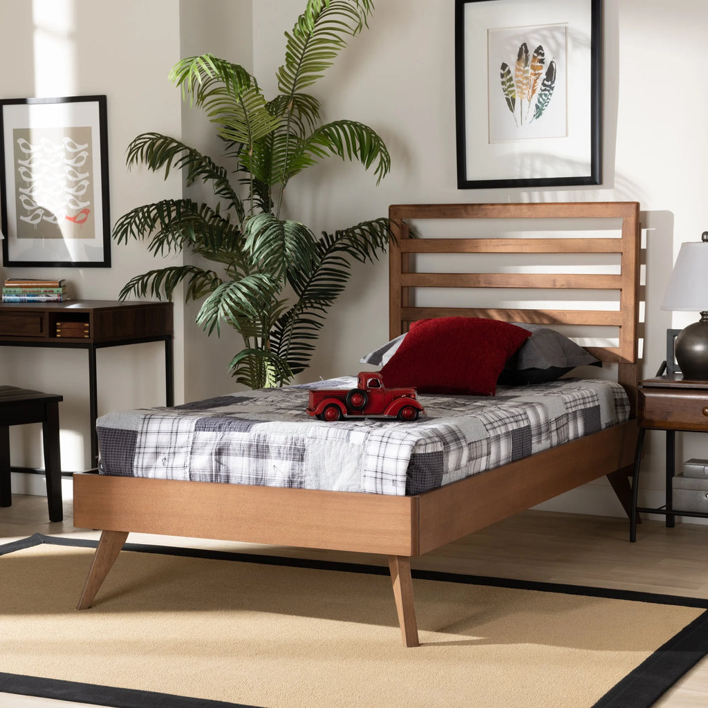 Twin Ash Walnut Platform Bed L15106