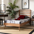 Twin Ash Walnut Platform Bed L15106