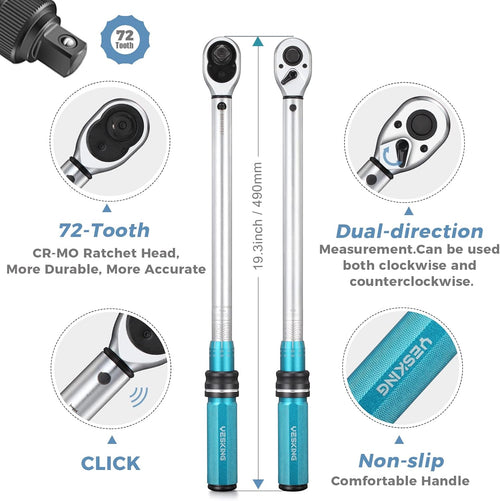 1/2-Inch Drive Click Torque Wrench Set Pack of 2 X882