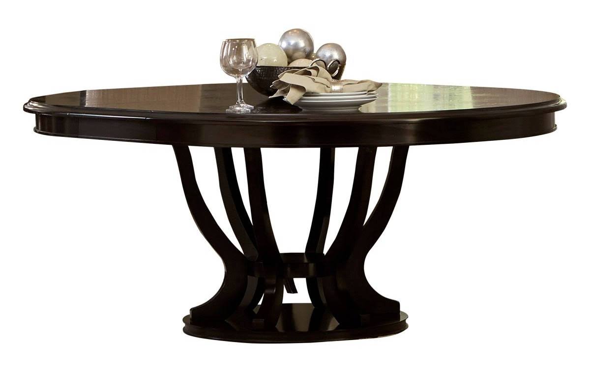 Espresso Round Oval Pedestal Table D94565