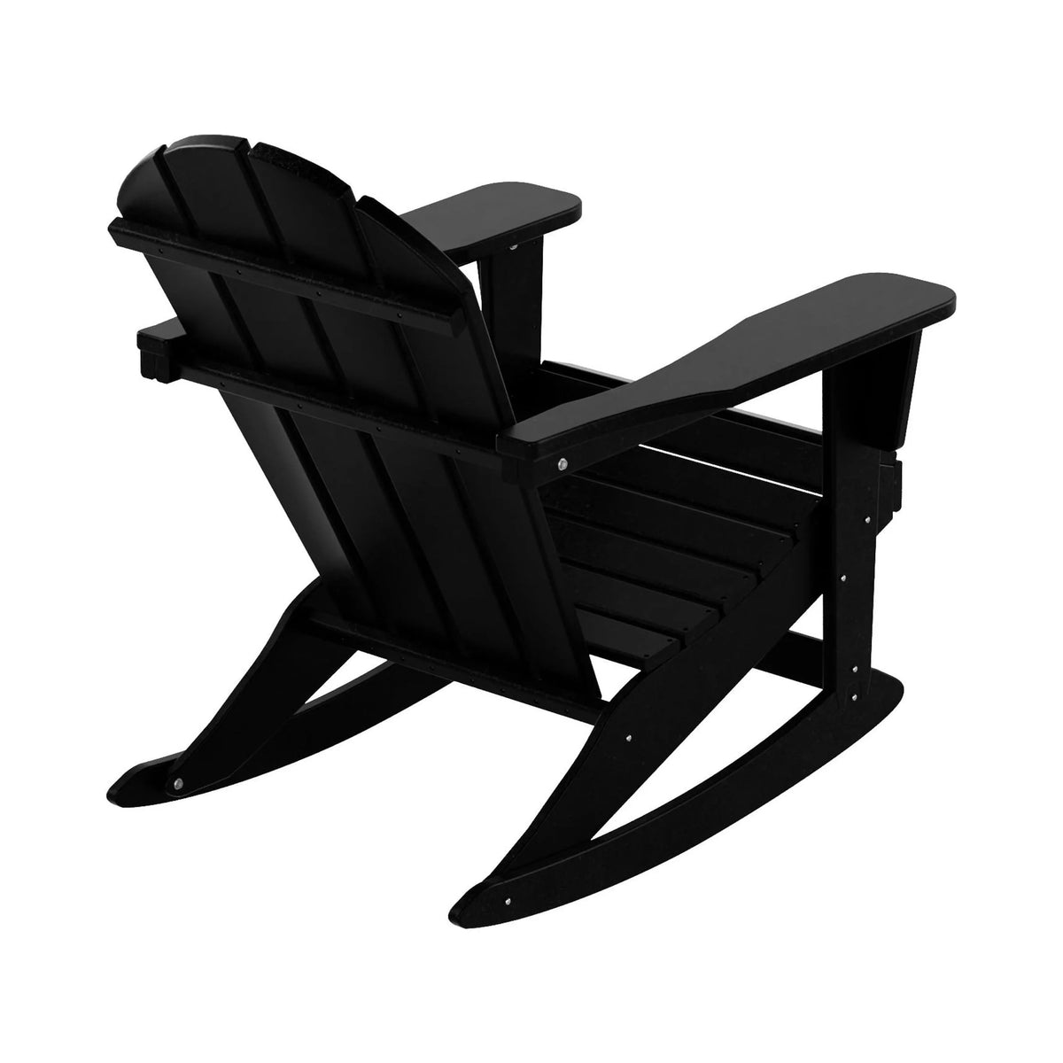 Black 3 Piece Outdoor Rocking Chair Set with Side Table Q843205