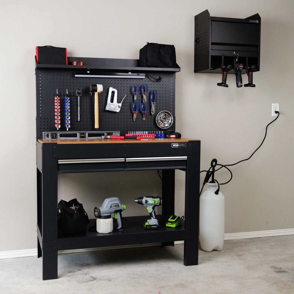 45-in Steel Multipurpose Workbench with LED Light & Power Strip X1673