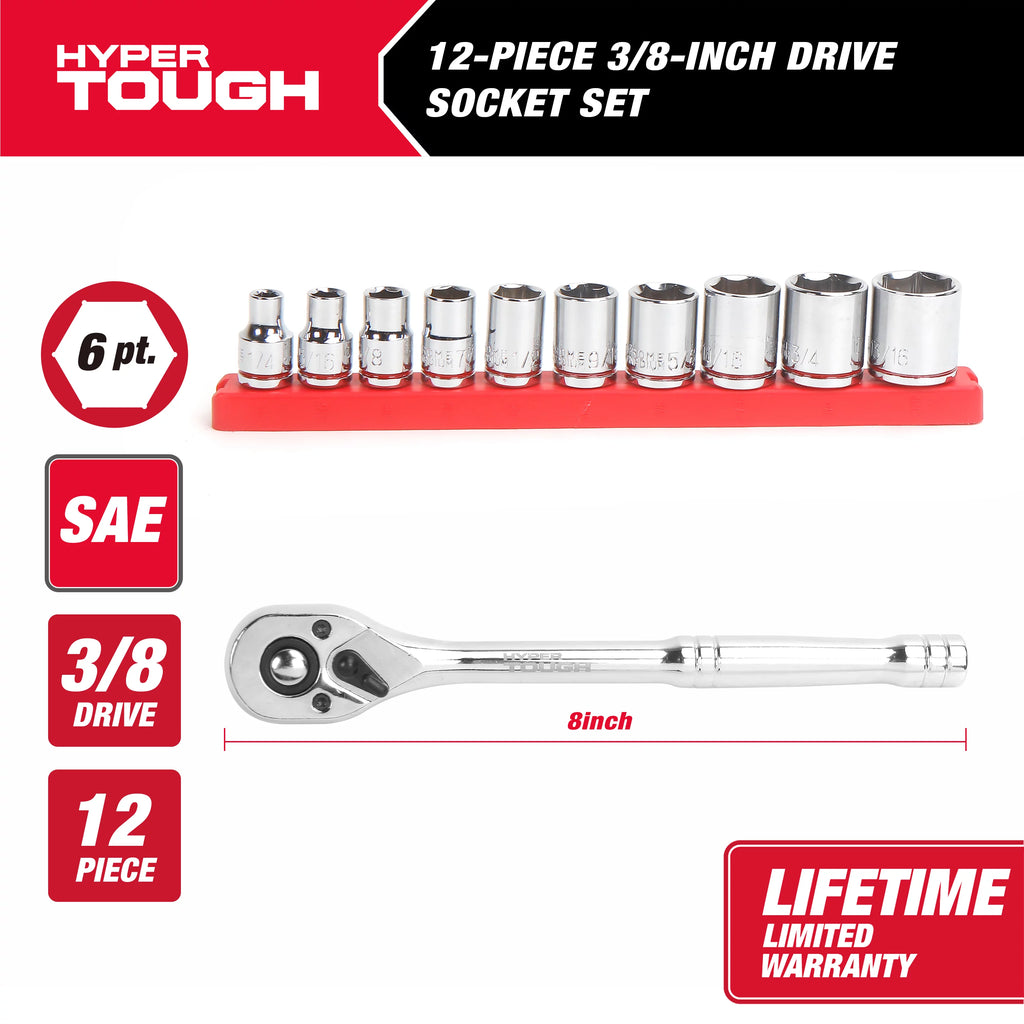 12-Piece 3/8-inch Drive Socket Set SAE I617