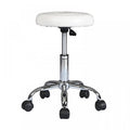 White Adjustable Hydraulic Rolling Swivel Stool O608863