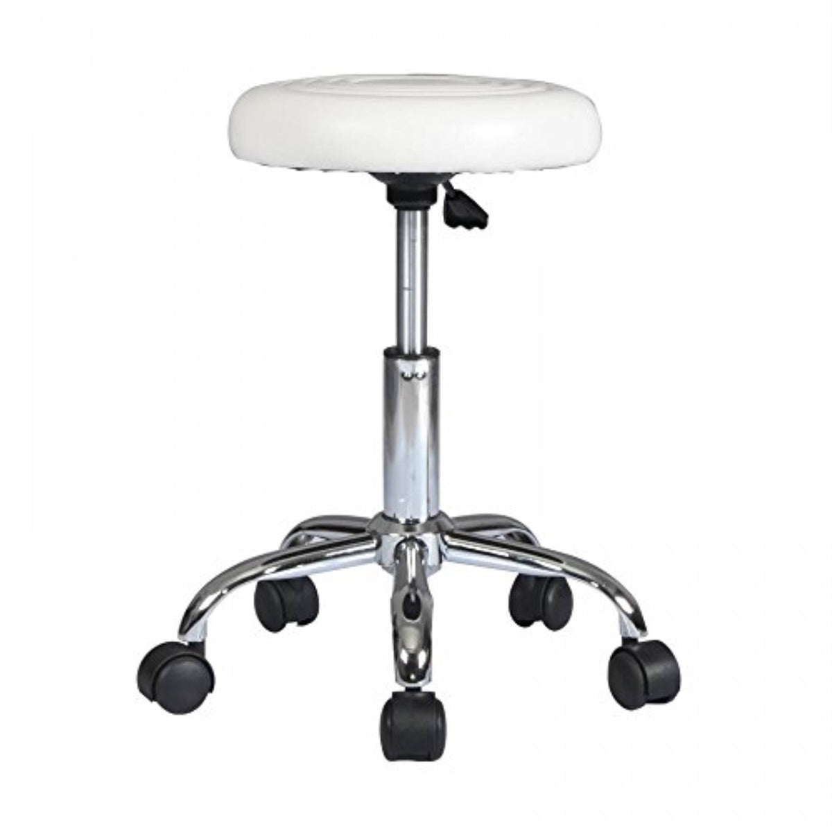 White Adjustable Hydraulic Rolling Swivel Stool O608863