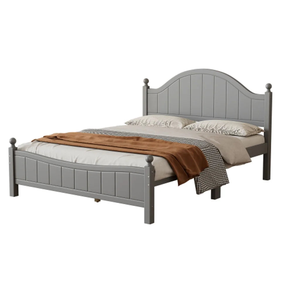 Gray Solid Wood Platform Bed Queen K24459