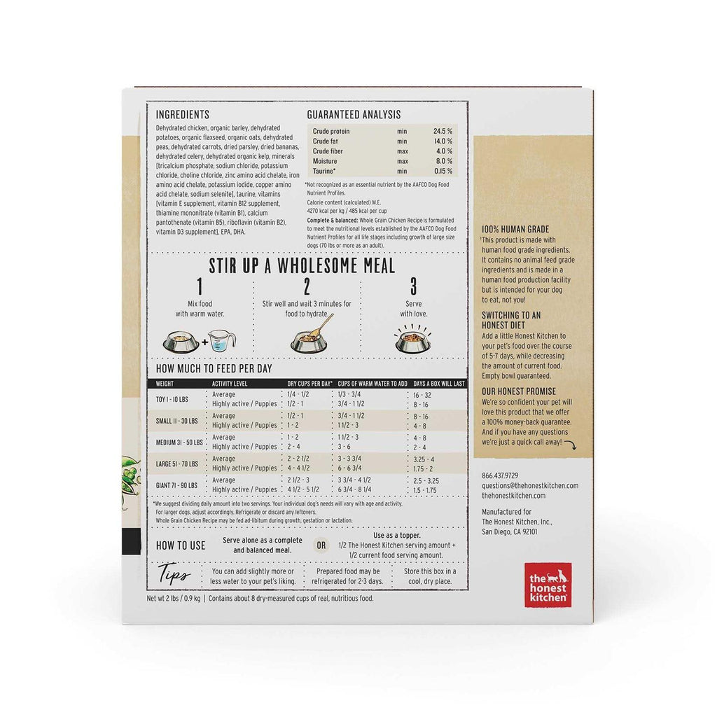 Dehydrated Whole Grain Chicken Dog Food B3213
