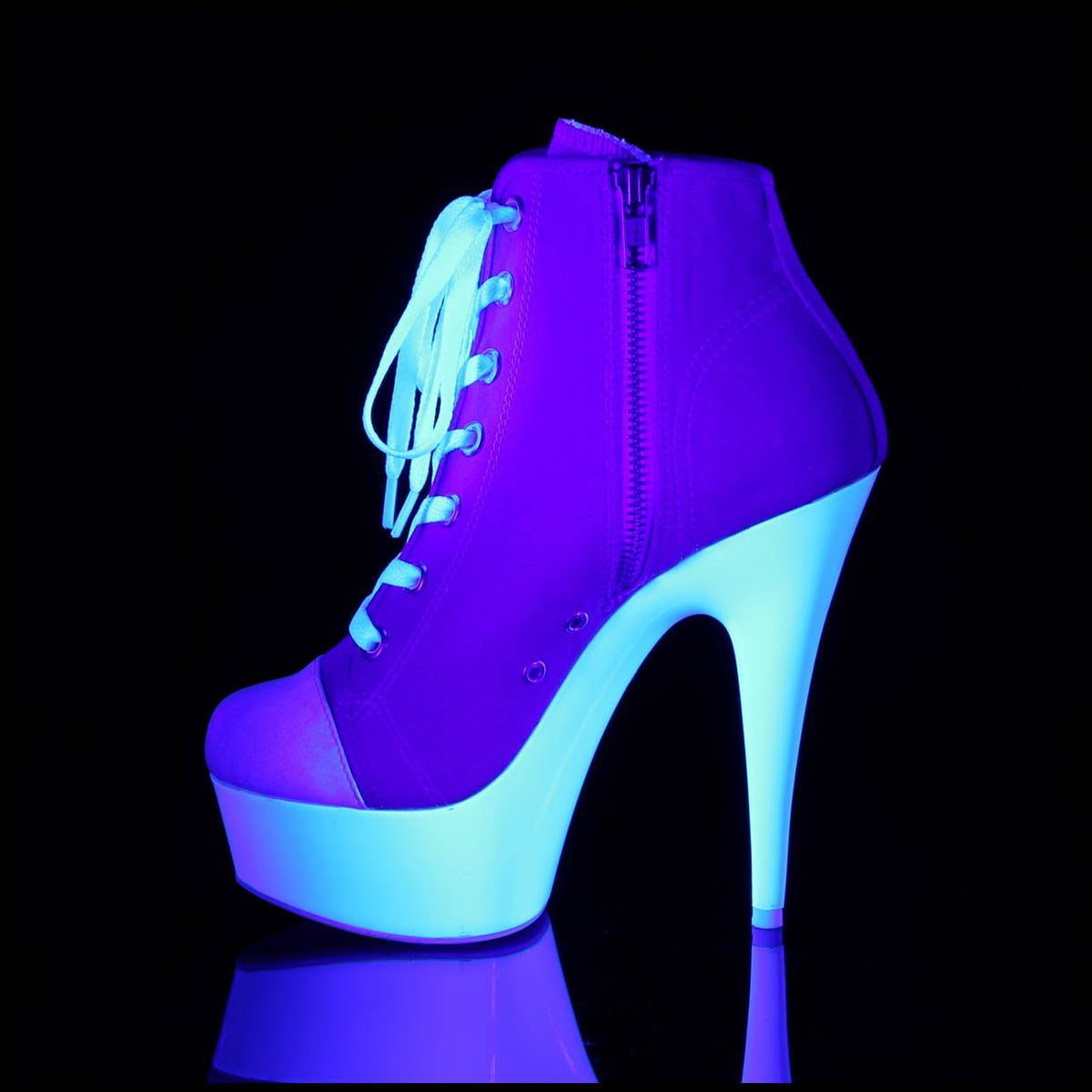 6 Pink Canvas Neon White Shoes U4908