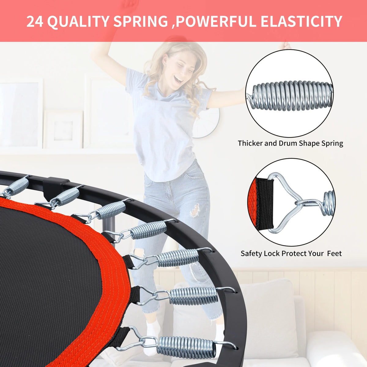 40 Mini Trampoline with Adjustable Foam Handle D40389
