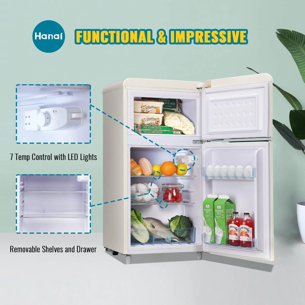 3.5 Cu.ft Retro Mini Fridge with Freezer C373