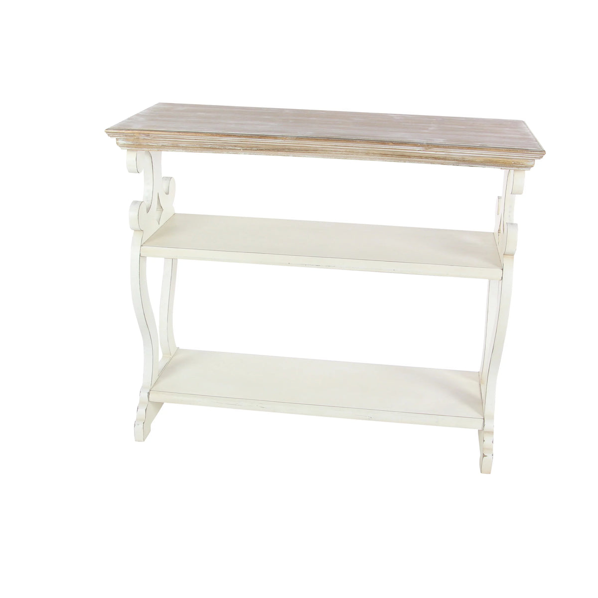 Farmhouse Decorative Console Table Ivory White 38"W V81998