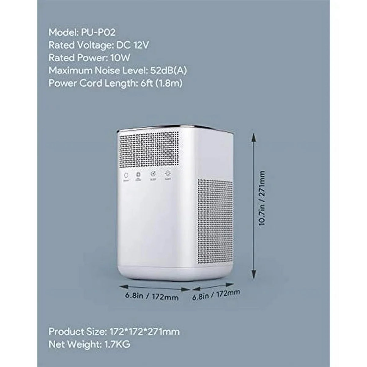 Air Purifier with True 3M Filter and Activated Carbon Filter L88945