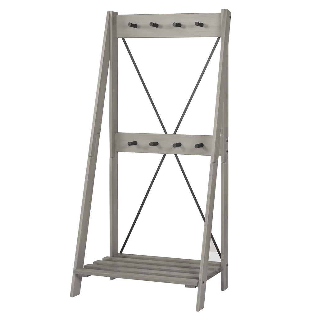 Grey Solid Wood Hall Tree K4978