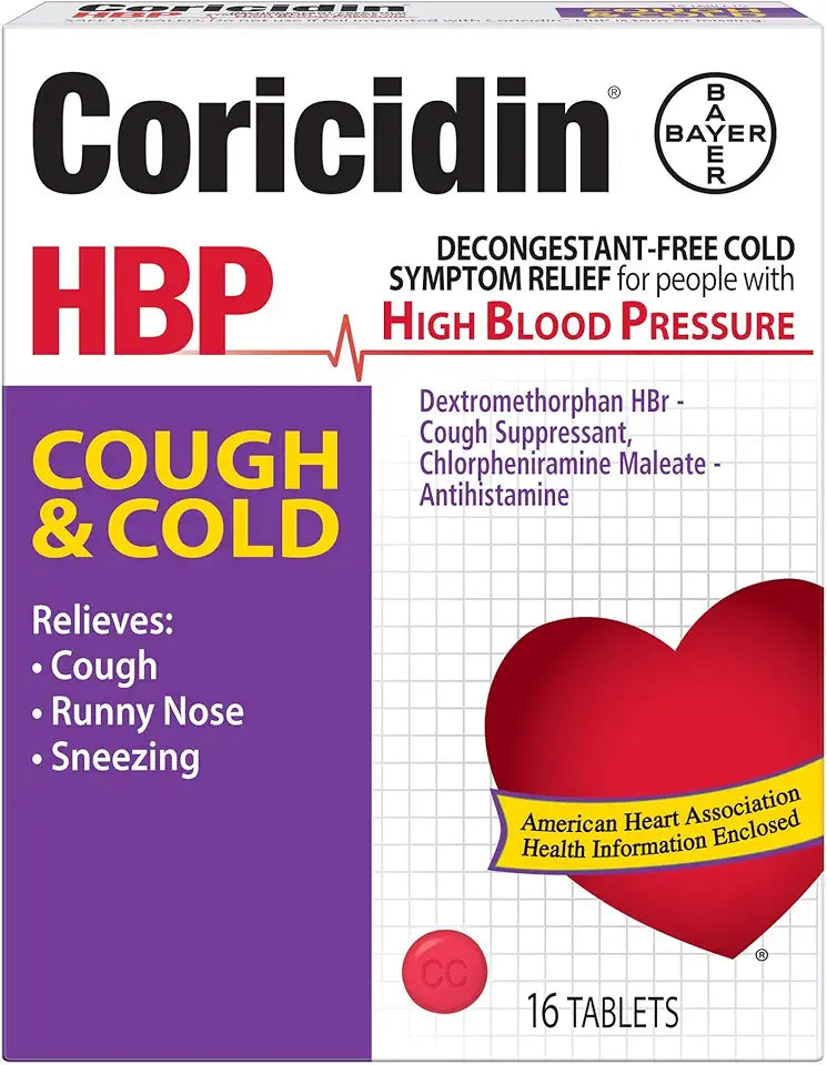 Antihistamine Cough & Cold Suppressant Tablets, 16 Tablets (Pack of 5) K859