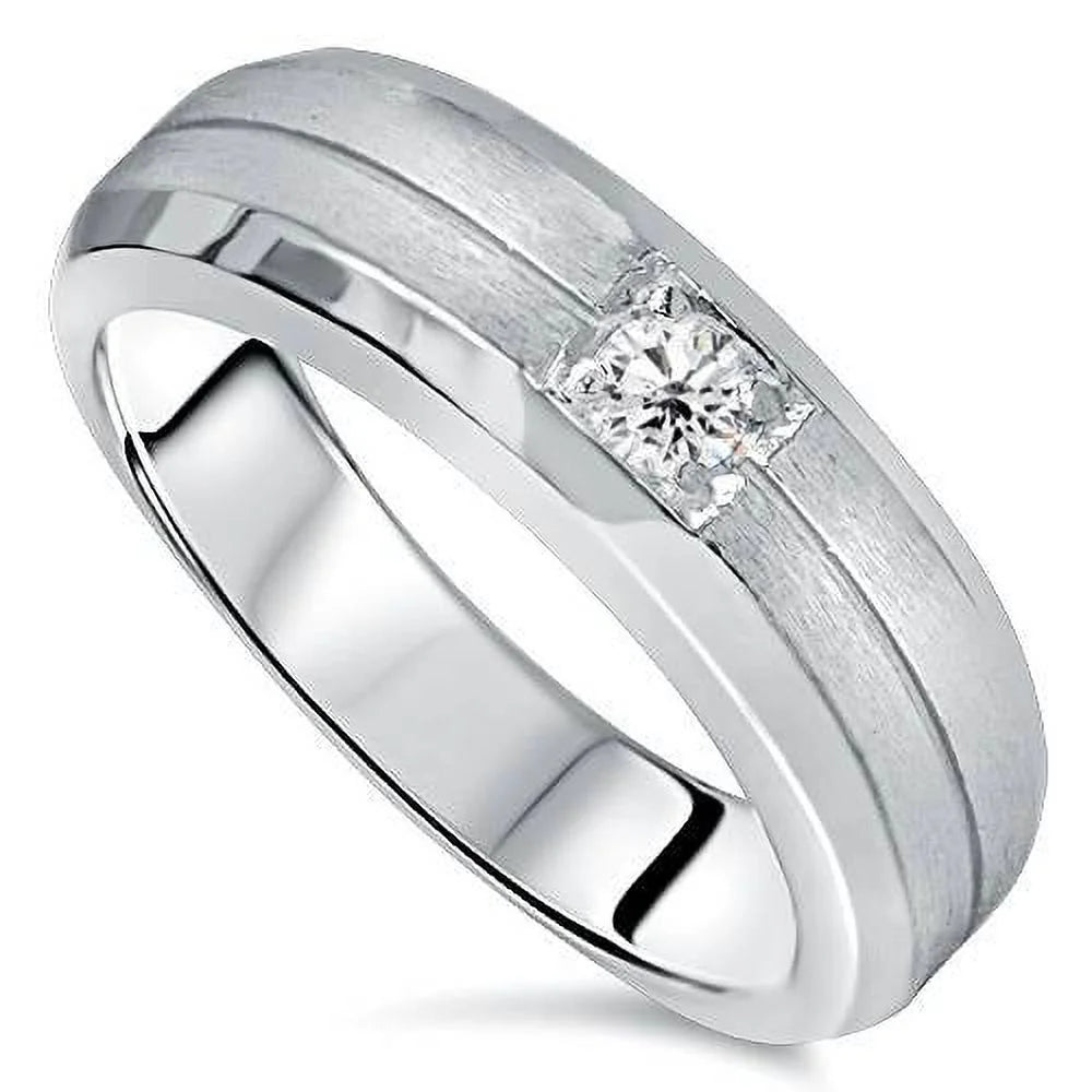White Gold Solitaire Diamond Wedding Ring V37858