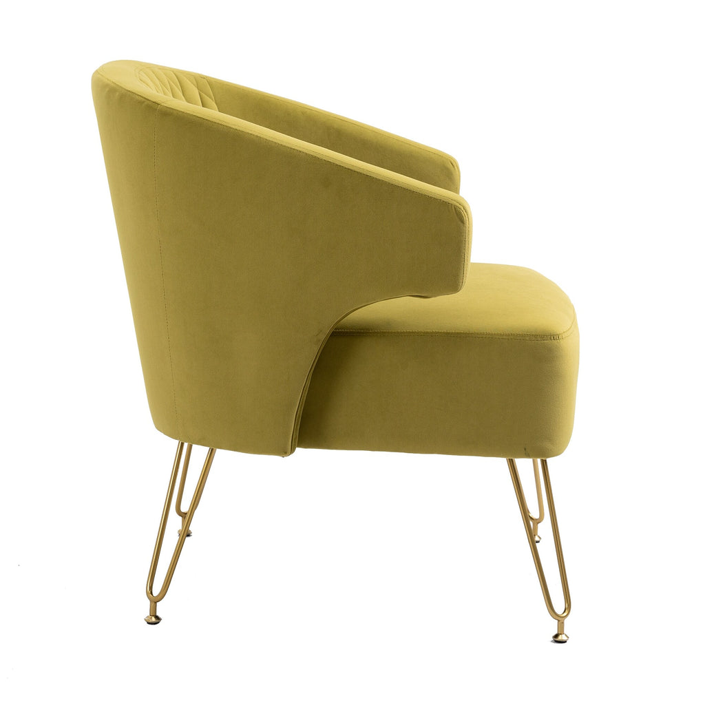 Mustard Velvet Tufted Accent Chair H743807