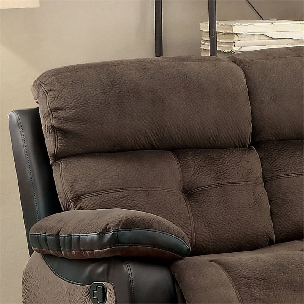 Faux Leather 2-Piece Sofa Set in Brown and Black N35409