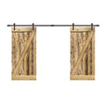 Stained Z Bar Double Barn Door with Hardware Kit B3618