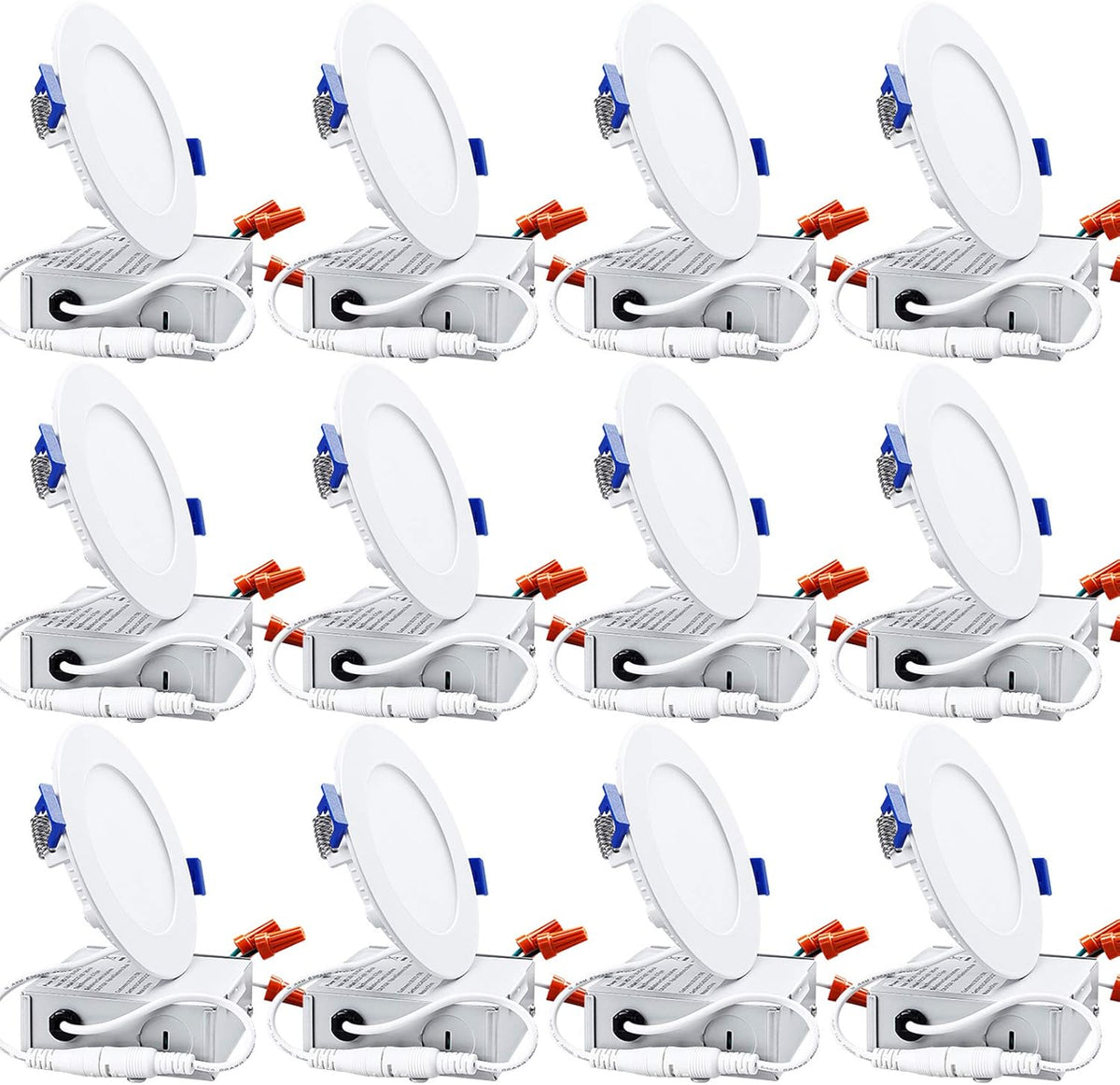 12-Pack 6 Inch LED Recessed Lighting with Junction Box, 4000K Cool White, Dimmable W137114